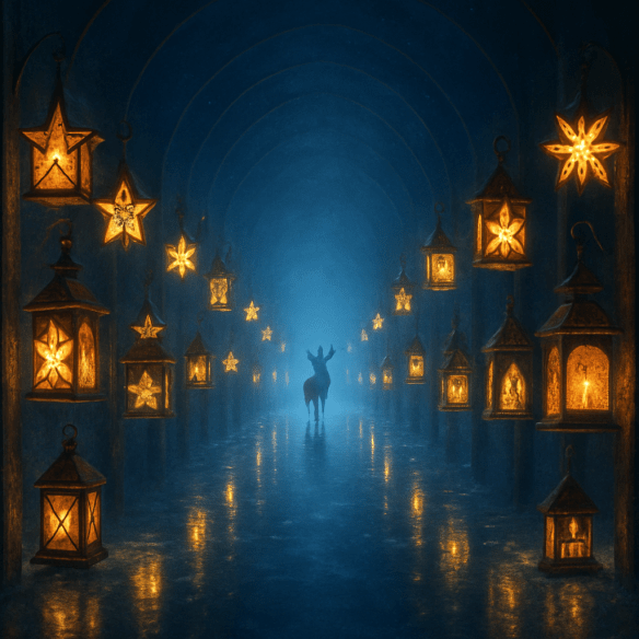 Corridoio delle lanterne di Natale