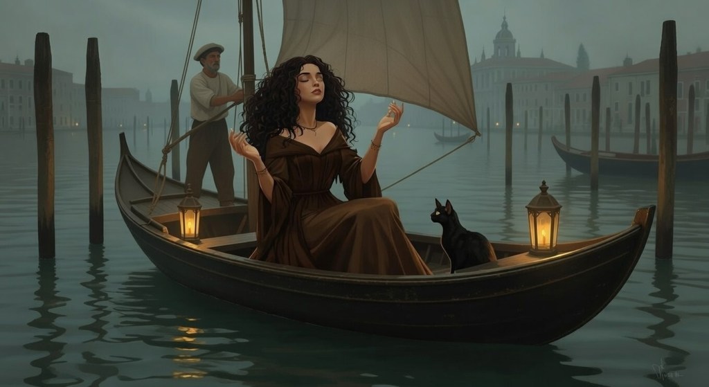 Artemisia, Elio e Matteo in barca verso San Francesco del Deserto