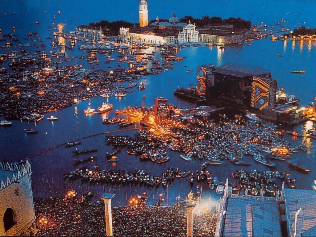 Pink Floyd in Bacino San Marco il 15 luglio 1989